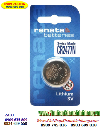 Renata CR2477N; Pin 3v lithium Renata CR2477N _Xuất xứ Thụy Sỹ 